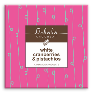 WHITE CHOCOLATE WITH CRANBERRIES AND PISTACHIOS